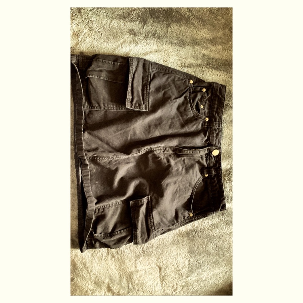 Black denim skirt